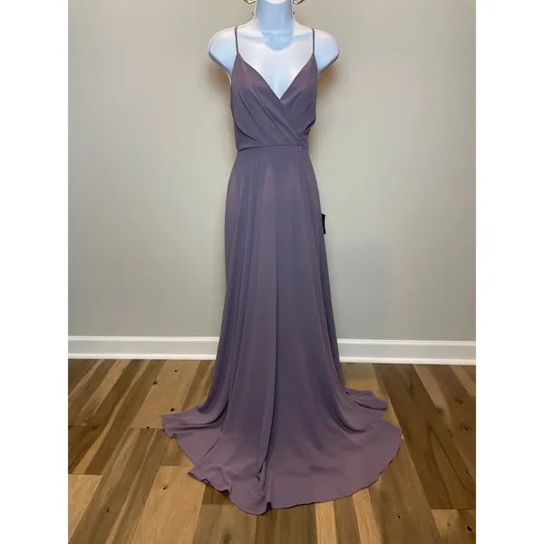 Lulus Long Purple Layered Chiffon Dress Size M New With Tag - Image 9