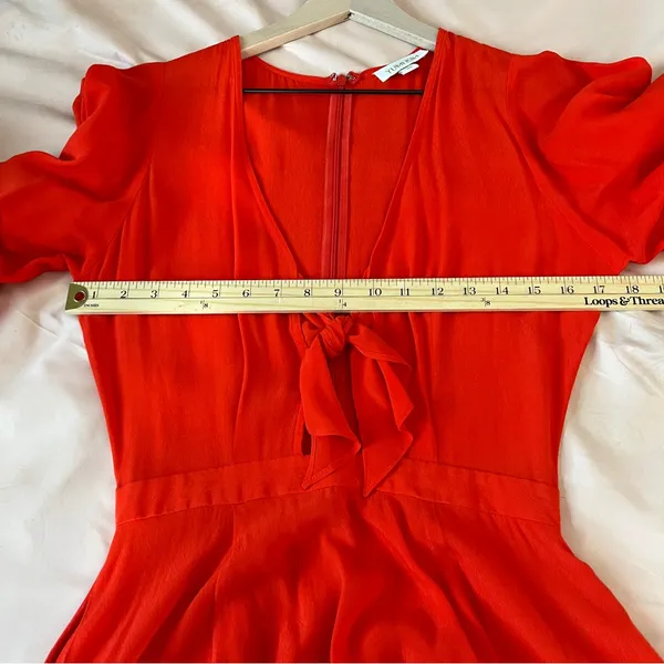 Yumi Kim Over The Edge Dress Vibrant Red Tie Front‎ Cutout Mini Size XS - Image 15