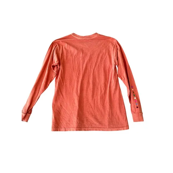 Peloton Everyday Oversized Crewneck Long Sleeve T-Shirt‎ Orange Cotton Small NWT - Image 7