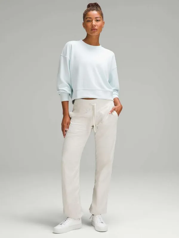 Lululemon Softstreme Perfectly Oversized Cropped Crew Sheer Blue 6 - Image 5