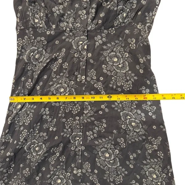 Madewell Womens NWT Blue Floral Midi Sundress Spaghetti Straps Button size 2 - Image 5