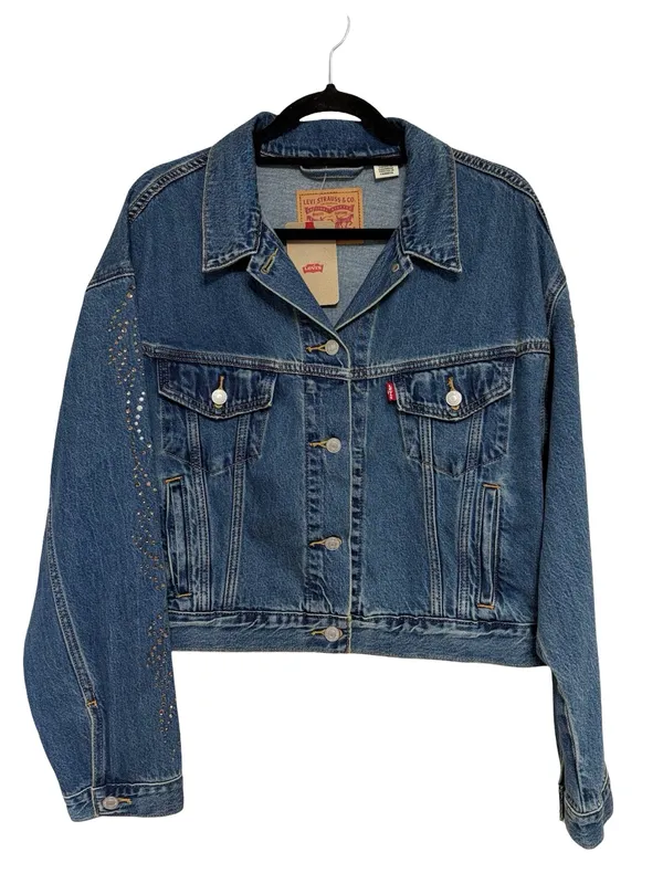 NEW Levi’s Shrunken '90s Bling Solargenic Cropped Trucker Jacket - Size XL - Image 4