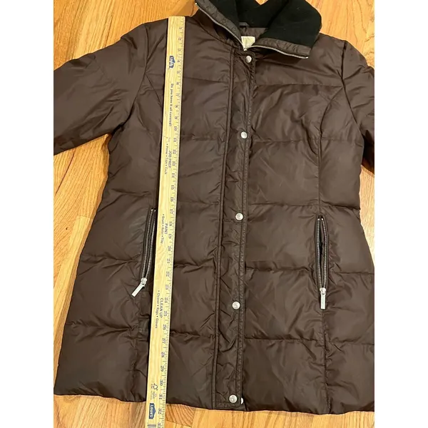 Michael‎ Kors Brown Down Filled Full Zip Warm coat Size Large - Image 8