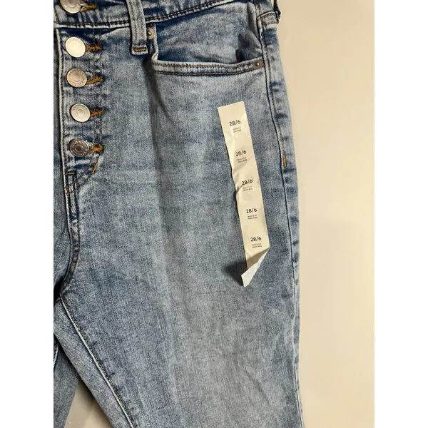 Banana Republic Bootcut High-Rise Cropped Jean Light Wash Button Fly 28/6 NEW‎ - Image 4
