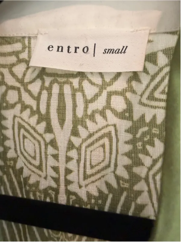 Entro Abstract Dolman Blouse Top in Green Size S - Image 7