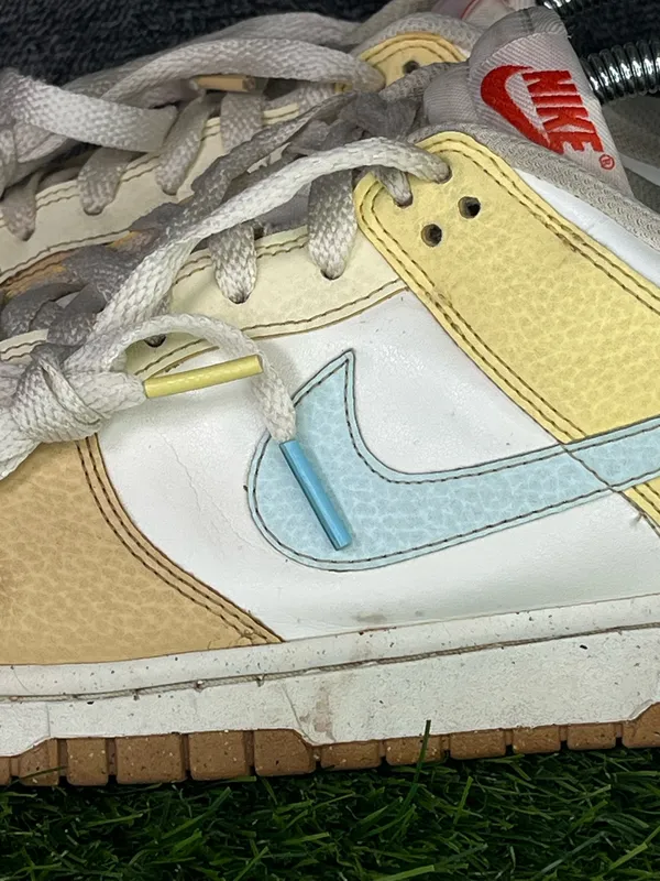 Nike Dunk Low Women’s Sneakers White Yellow Blue Gum Sole size 9 - Image 2