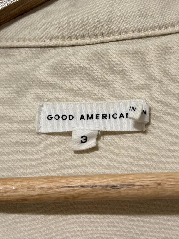Good American Fit For Success Stretch Cotton Denim Utility Jumpsuit Size Large 3 - Image 3