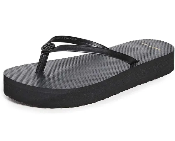 Tory Burch NWT Thin leather Strap Black Flatform Flip Flop NIX 9 avail - Image 2