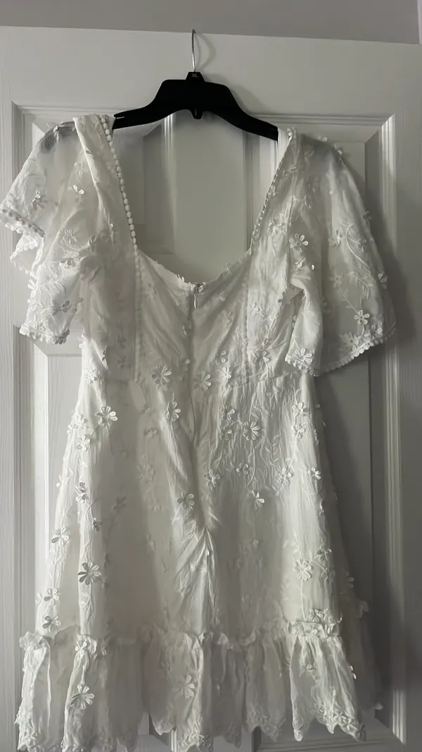 Showpo White Embroidered Dress - Image 2