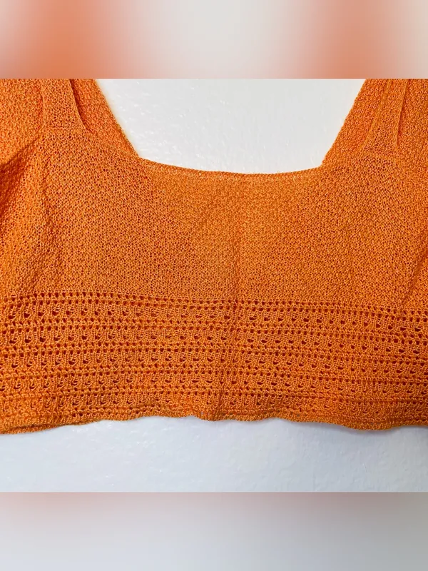 Women’s Orange Knit Crop Bralette Top Size‎ XS/S - Image 4