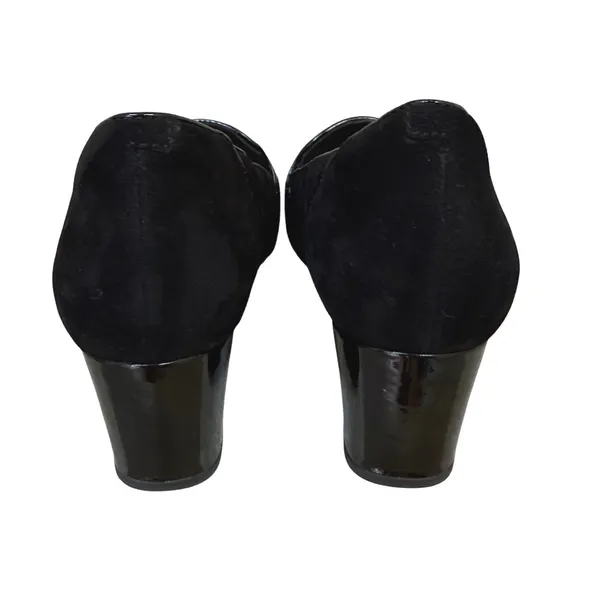 Clarks Unstructured Un Cosmo Way Black Suede Patent Leather Block Heel 8.5‎ - Image 4