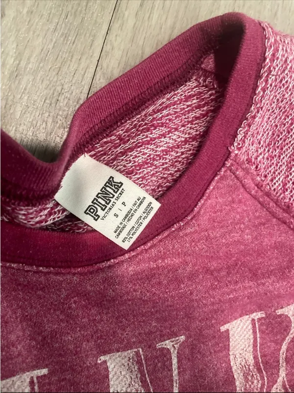 PINK Victoria's Secret Heathered Magenta Pullover Sweatshirt - Image 2