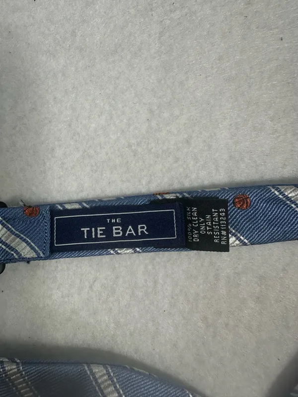 The Tie Bar Bow Tie Silk Mens Luxury Blue Adjustable Butterfly buckyball Tie - Image 4