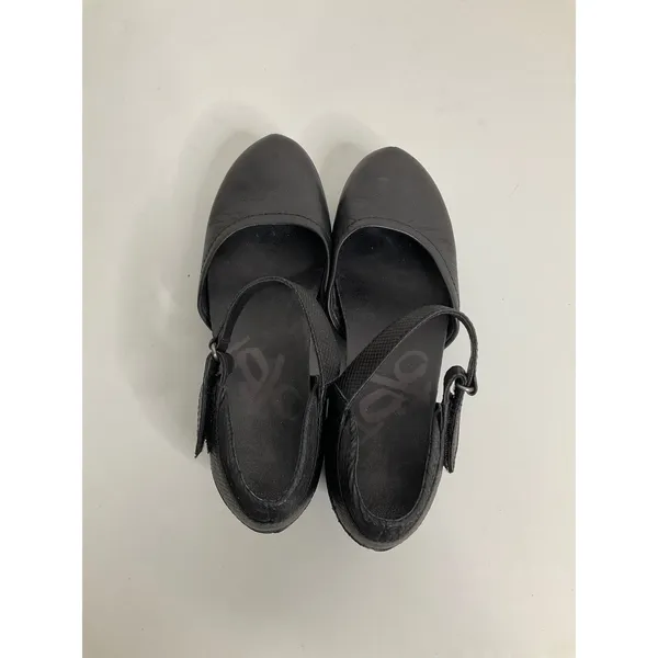 OTBT Companion Black Leather Mary Jane Wedge Shoes 8M 17F935‎ - Image 5