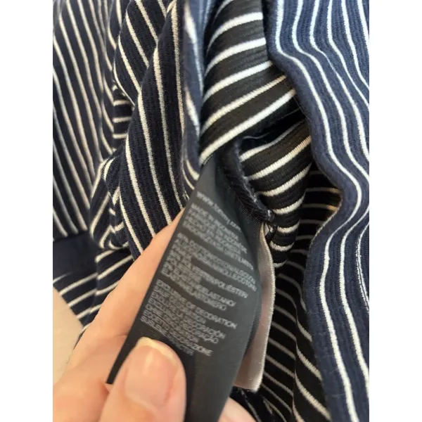 Tommy Hilfiger Blue & White Striped A Line Midi Cotton Dress Size 0‎ - Image 6