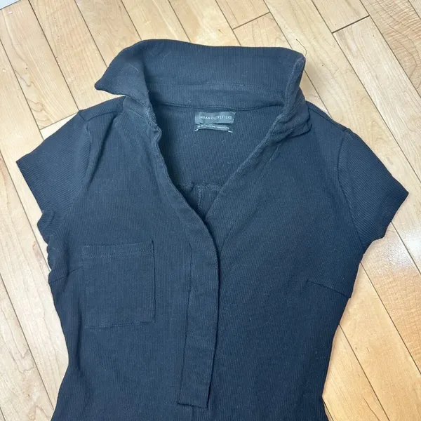 URBAN OUTFITTERS Ribbed Shorts Romper Jumper Onesie w Collar & V Neck - size XS - Image 8