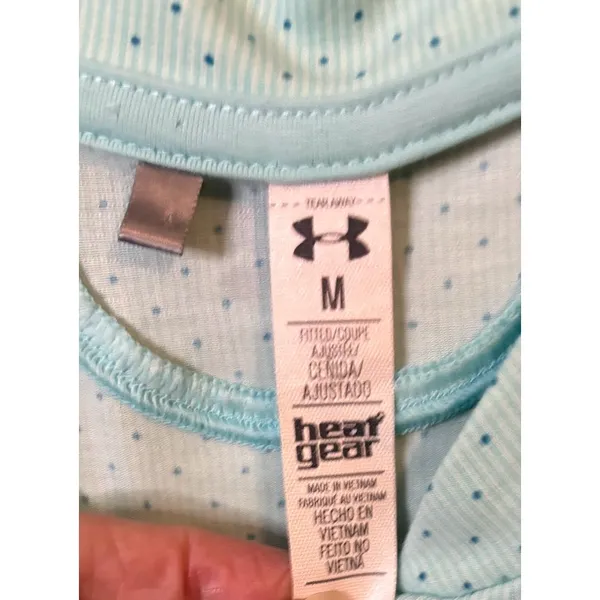 Under Armour Women's Blue Green Sleeveless Heat Gear Golf Shirt‎ Size Medium - Image 5