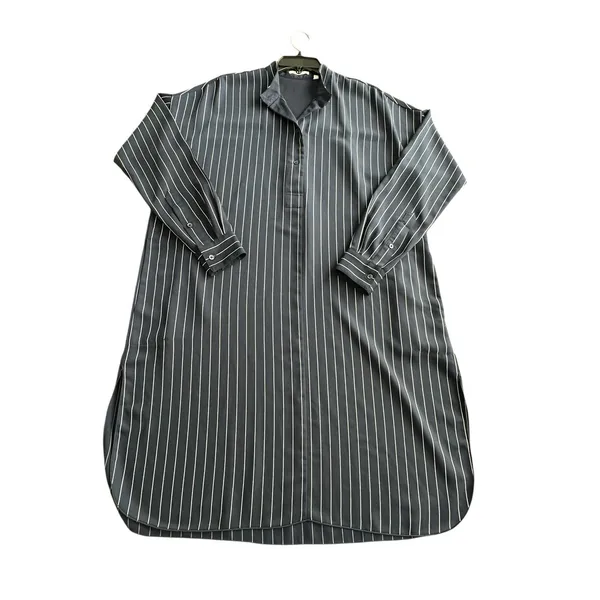 Aritzia‎ Babaton Striped Shirt Dress Blue White Midi Long Sleeve Pockets #FF10-2 - Image 10