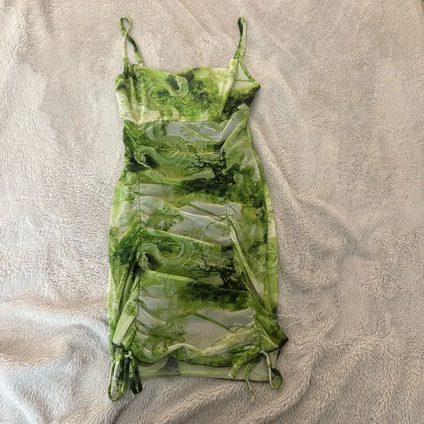 PrettyLittleThing Mesh Mini Dress - Image 2