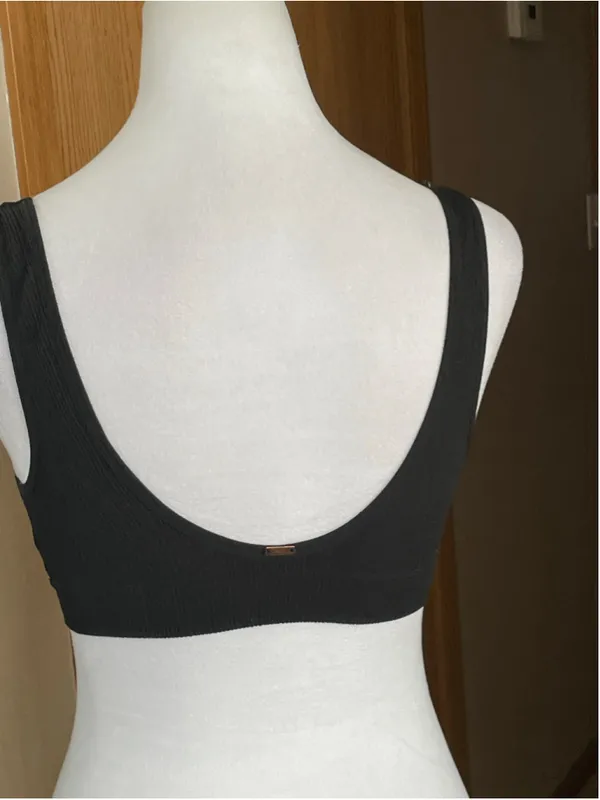 Women's Victoria's Secret PINK Ribbed V-Neck Bralette Black Size S - Image 2