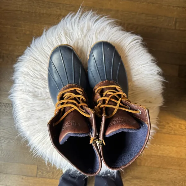 Sperry Navy and Dark Brown Saltwater Duck Boot - Image 6