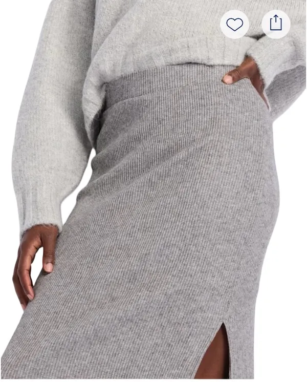NWT Gilli Light Grey Knit Midi Skirt - Image 4