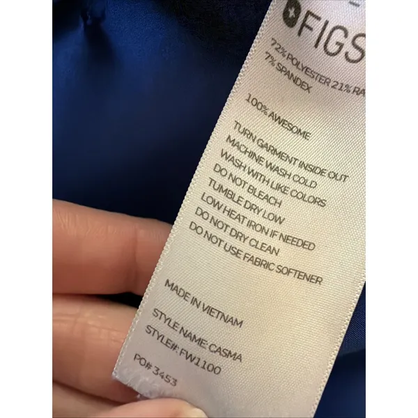 figs casma three-pocket scrub top Women's Sz 2XL Blue 3453 XXL Nurse Doctor READ - Image 3