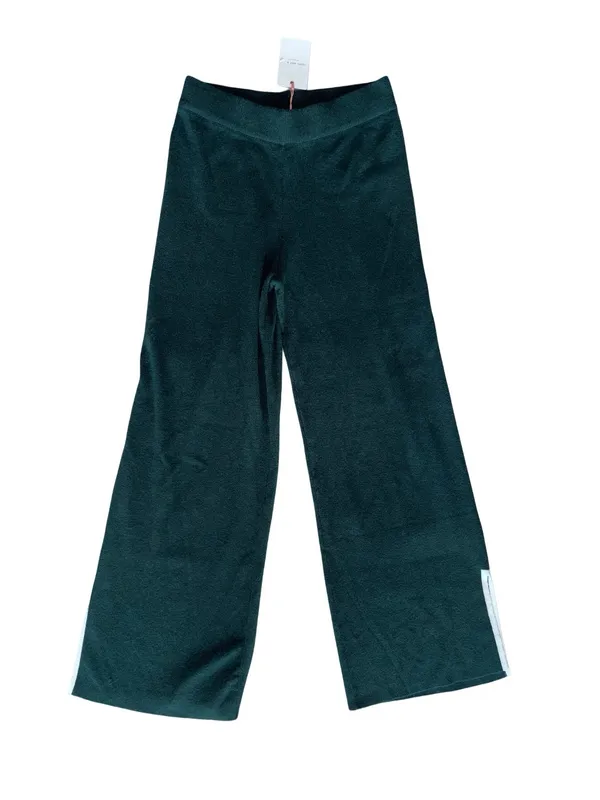 Wide Leg Knit Pants in Forest Green - Image 5