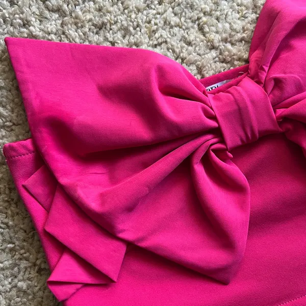 Zara Vibrant Pink Bow Bandeau Top - Image 7