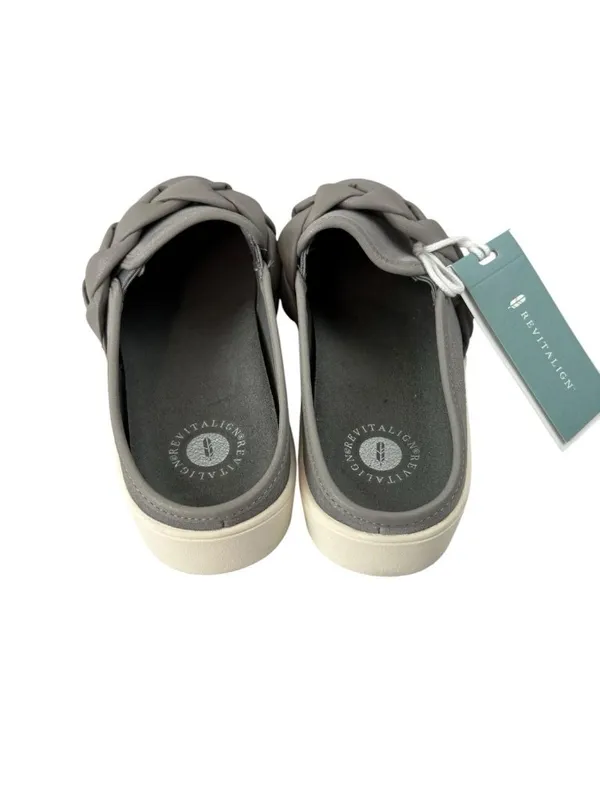 *NEW Revitalign Barbados Hanna Braided Light Gray Slip-On Mules Womens Size 7.5D - Image 4