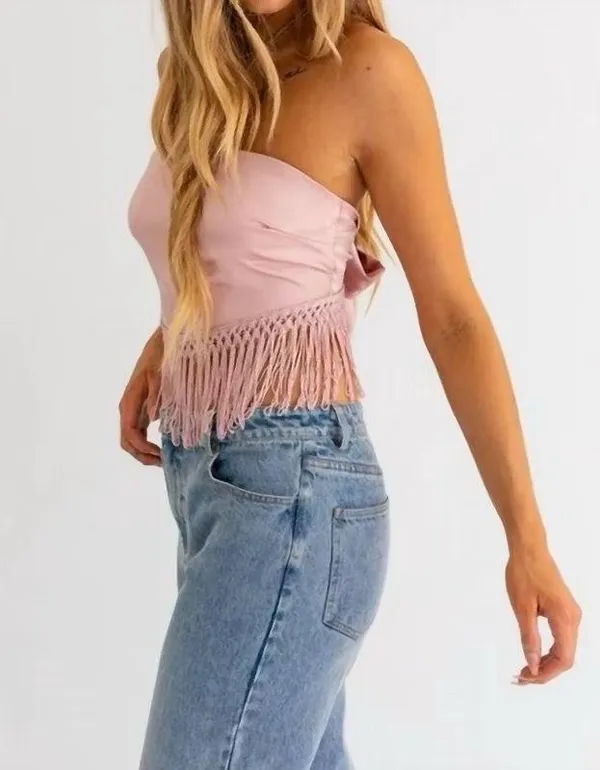 Le lis Pink Fringe Top - Image 2