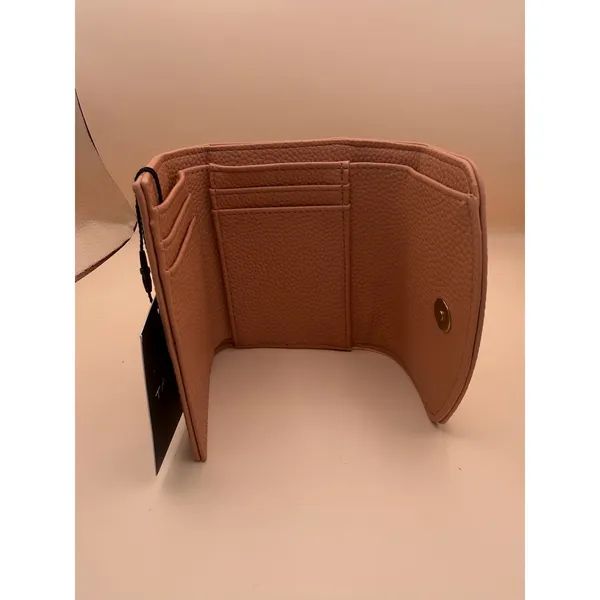 Tahari Zane Women Tan Pebble Faux Leather Woven‎ Trifold Wallet Terracotta NWT - Image 6