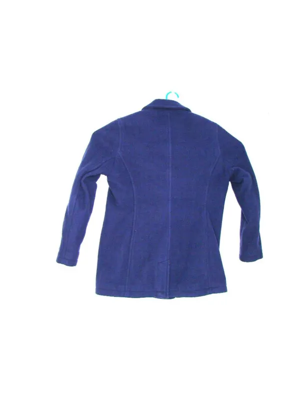 L.L. LL Bean Periwinkle Fleece Double Breasted Pea Coat Women Medium Winter Coat - Image 2