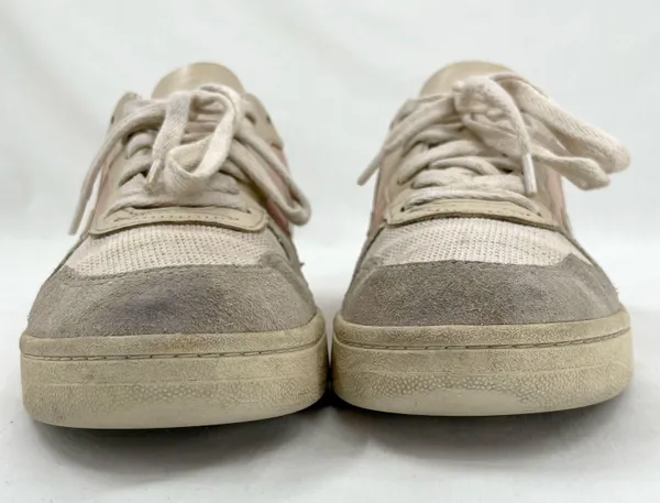 VEJA V-10 Multico Nude Colorblock Sneakers Suede Leather Pink Blue Cream Size 8 - Image 6