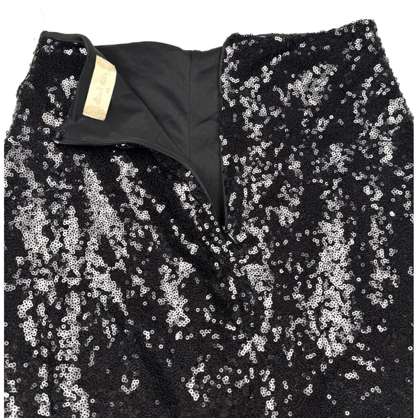 Altar'd State Black Sequin Skirt Size XS Lined Faux‎ Wrap Front Going Out Party - Image 7