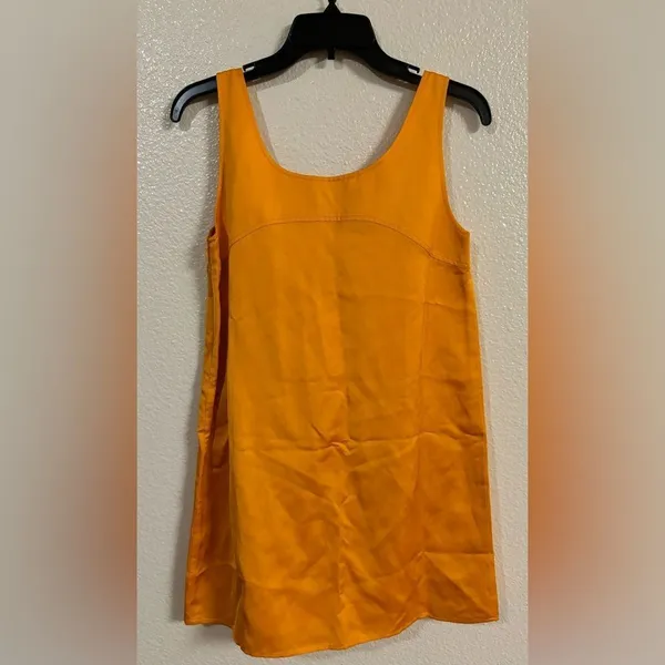 FRAME Micro Flare Mini Dress in Nectarine NWT - Image 4