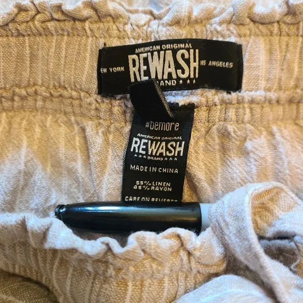 Rewash Women's Size Small Linen Blend Ankle Pant Paperbag Waist - Image 6