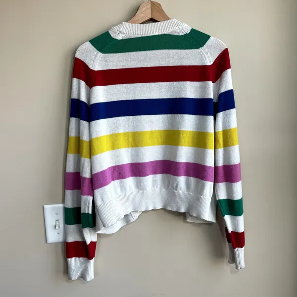 Disney 100th colorful striped cardigan collectors women's‎ S mickey mouse flaws - Image 7