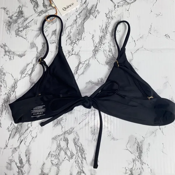NWT Quince Black Italian Knot Front Bikini Swim Suit Top Women's Size XS - Image 8