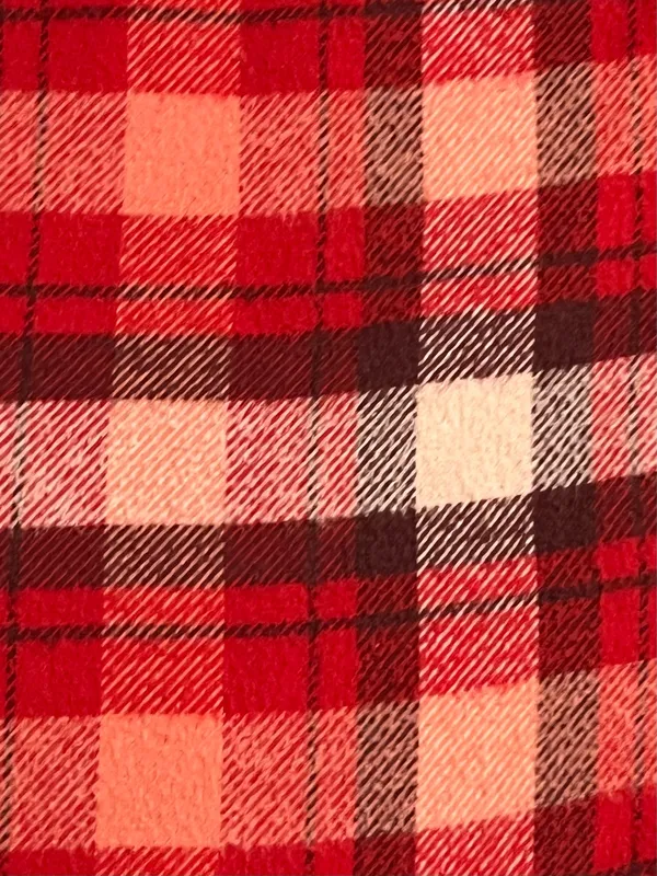 Womens XS Aerie Oversized Button Down Red Plaid Flannel Shirt - Image 4