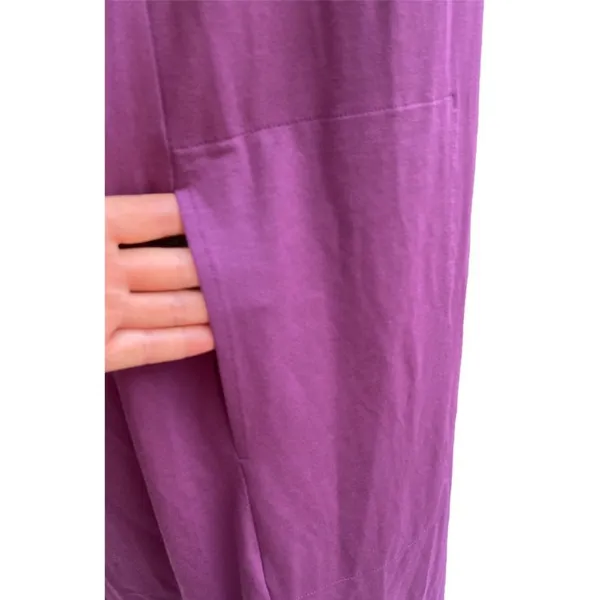 Eileen Fisher Twist Back Bateau Neck Purple Jersey Tunic Shift Midi Dress Sz M - Image 8