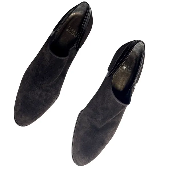 Stuart Weitzman‎ High-Vamp Suede Heeled Loafers Ankle Booties - Image 11
