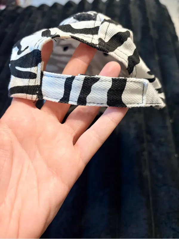 Zebra Print Cotton Baseball Cap - Image 7