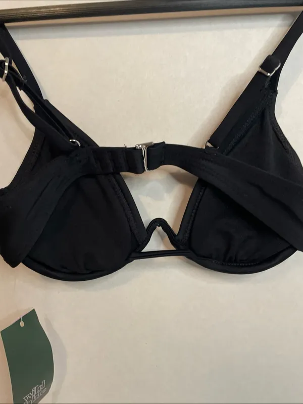 Wild Fable Classic Black Bikini Top w/ Removable Pads. Underwire. Size: XXS (00) - Image 8