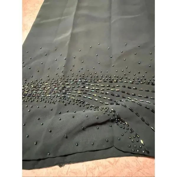 Vintage Miss Milan dark green, sleeveless Beaded evening gown Sz 6 NWT - Image 7