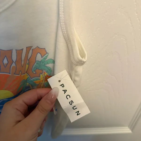 Billabong Graphic Crop Tank Top White NWT - Image 3