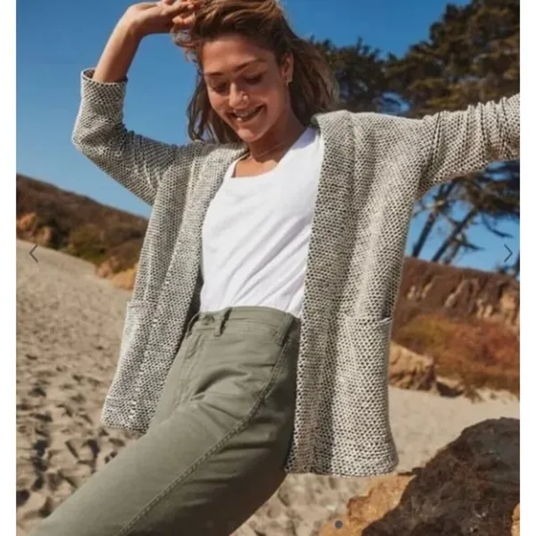 Marine Layer Birdseye Knit Cardigan Sweater Women’s Size XS - Image 2
