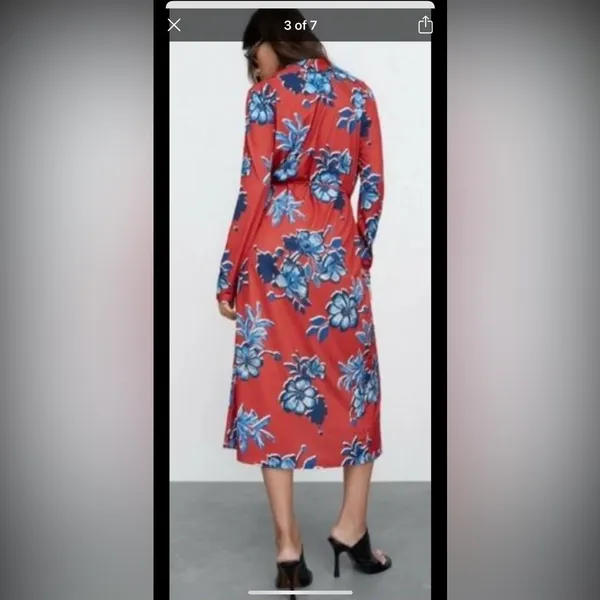 Zara Floral button‎ down midi dress size S - Image 2