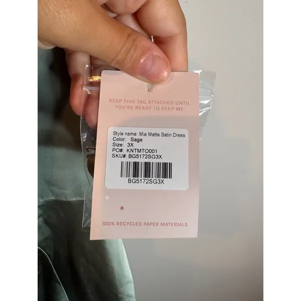 NWT Birdy Grey Mia Matte Satin dress in Sage green - Image 3