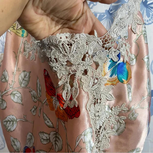 Victoria’s Secret Floral Lace Trim Bodysuit Sz M - Image 3